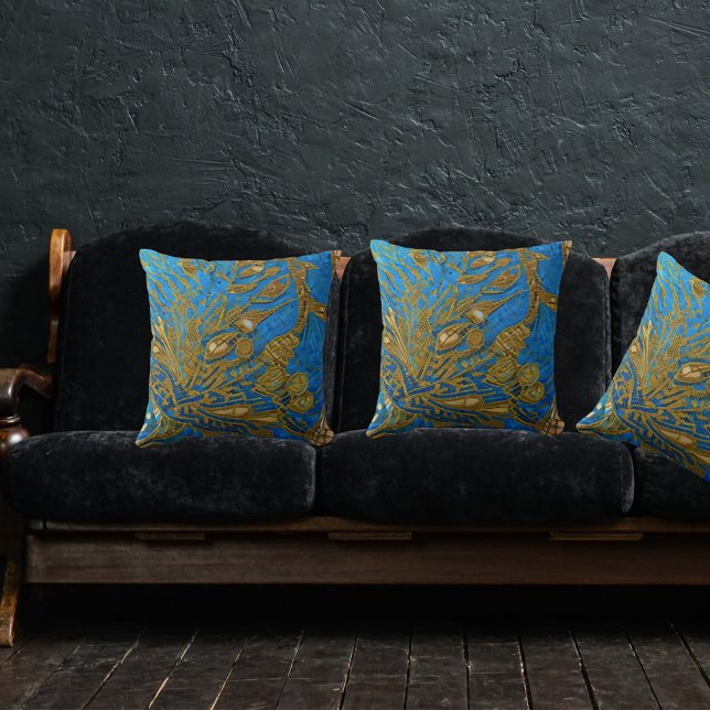 Cojín Decorativo Elegante Moda de estilo azul dorado (Subido por el creador)