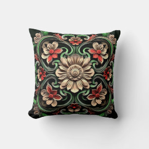 Cojín Decorativo Elegante Moda Elegante Floral De Lujo Colorido
