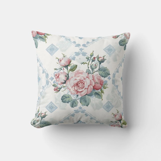 Cojín Decorativo Elegante Moda floral romántica y elegante (Anverso)