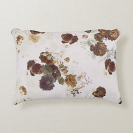 Cojín Decorativo Elegante Moda Rosas beiges marrones  Floral Toile