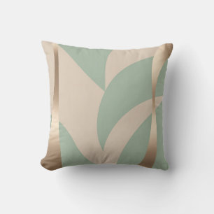 Cojín Decorativo Elegante Moderno Beige y Verde Suave con Acento Do