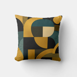 Cojín Decorativo Elegante Moderno de Mediana Edad Dorado y Geométri
