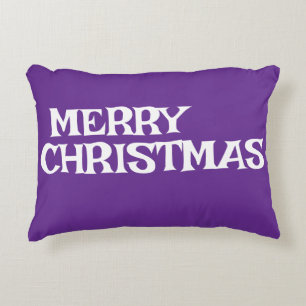 COJÍN DECORATIVO ELEGANTE MODERNO ESTILOSO NAVIDAD FELIZ PURPURA OS