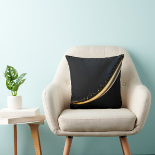 Cojín Decorativo Elegante Moderno Metal Dorado Negro