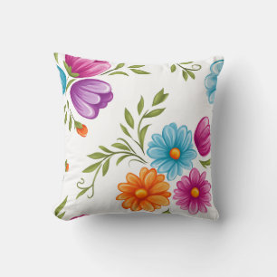 Cojín Decorativo Elegante Moderno Tendencia Estilo Floral Colorido