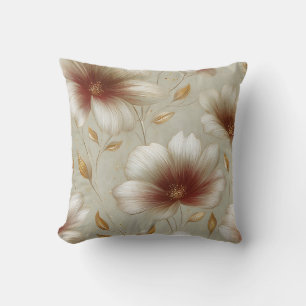 Cojín Decorativo Elegante Moderno Tendencia Estiloso Floral Rojo Do