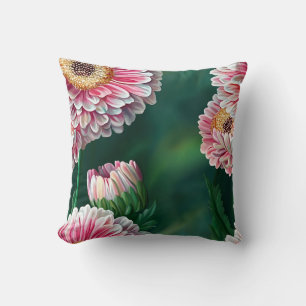 Cojín Decorativo Elegante Moderno Tendencia Estiloso Floral Rosa Bl