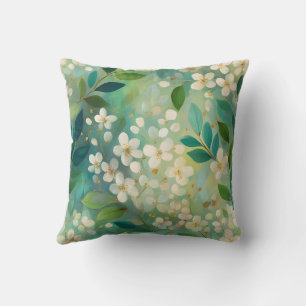 Cojín Decorativo Elegante Moderno Tendencia Estiloso Floral Verde B