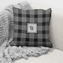 Elegante Monograma Cuadro Negro Y Blanco