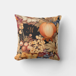 Cojín Decorativo Elegante monograma de cosecha de otoño elegante
