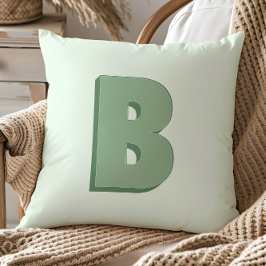 Cojín Decorativo Elegante Monograma de Letra B Personalizada Inicia