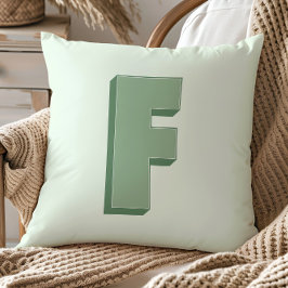 Cojín Decorativo Elegante Monograma de Letra F Personalizada Inicia