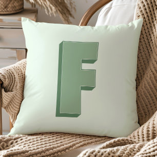 Cojín Decorativo Elegante Monograma de Letra F Personalizada Inicia
