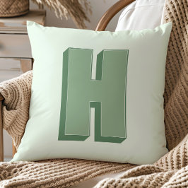 Cojín Decorativo Elegante Monograma de Letra H Inicial Personalizad