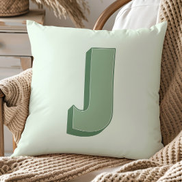 Cojín Decorativo Elegante Monograma de Letra J Personalizada Inicia