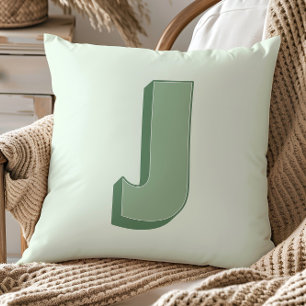 Cojín Decorativo Elegante Monograma de Letra J Personalizada Inicia