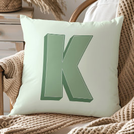 Cojín Decorativo Elegante Monograma de Letra K Personalizada Inicia
