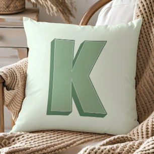 Cojín Decorativo Elegante Monograma de Letra K Personalizada Inicia