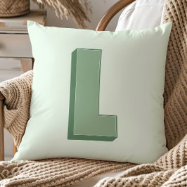 Cojín Decorativo Elegante Monograma de Letra L Personalizada Inicia