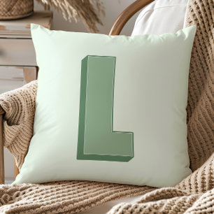Cojín Decorativo Elegante Monograma de Letra L Personalizada Inicia