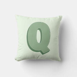 Cojín Decorativo Elegante Monograma de Letra Q Personalizada Inicia