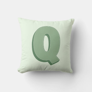 Cojín Decorativo Elegante Monograma de Letra Q Personalizada Inicia