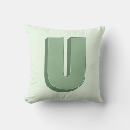 Cojín Decorativo Elegante Monograma de Letra U Personalizada Inicia