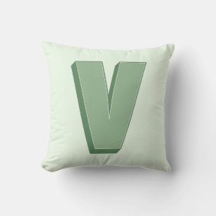 Cojín Decorativo Elegante Monograma de Letra V Personalizada Inicia