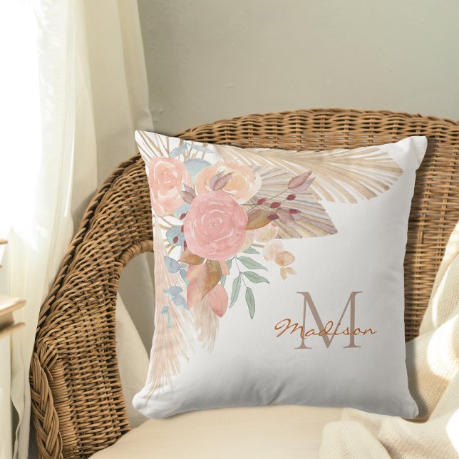 Cojín Decorativo Elegante Monogramado Floral (Subido por el creador)