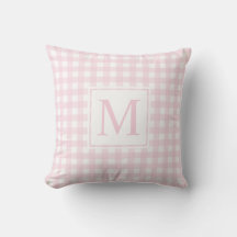 Elegante Monogramado Rubor Pink Medium Gingham