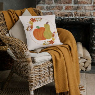 Cojín Decorativo Elegante Naranja Beige Cae Calabaza estacional de