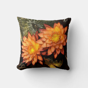 Cojín Decorativo Elegante Naranja Water Lilies