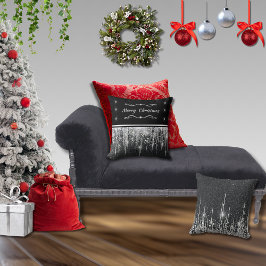 Cojín Decorativo Elegante Navidad Brillante Plateado Feliz Navidad