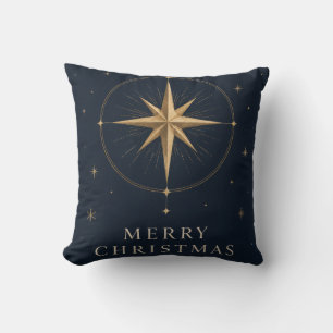Cojín Decorativo Elegante Navidad Celestial, estilo Midnight Navy