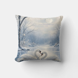 Cojín Decorativo Elegante Navidad de invierno con escena del Lago d