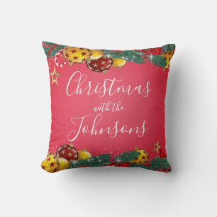 Cojín Decorativo Elegante Navidad Familiar Personalizada