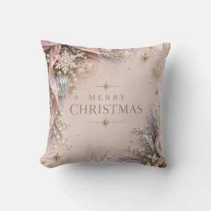 Cojín Decorativo Elegante Navidad Femenina, Estilo Rosa Polvo