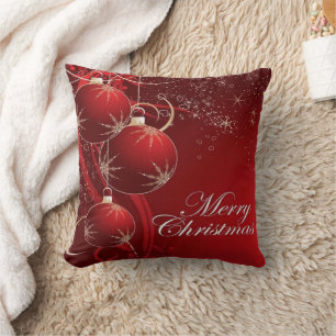 Cojín Decorativo Elegante Navidad roja y dorada