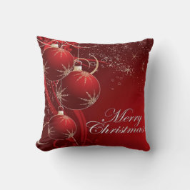 Cojín Decorativo Elegante Navidad roja y dorada
