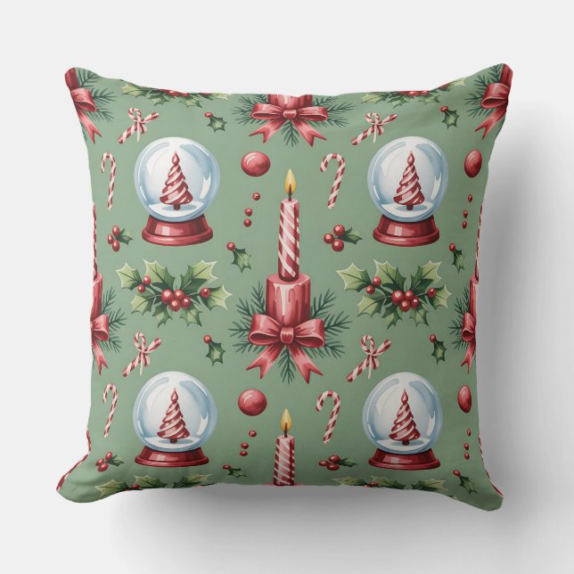 Cojín Decorativo Elegante Navidades botánicos de invierno Pillow (Anverso)