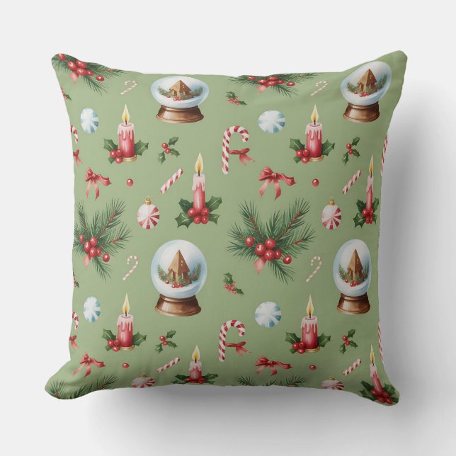 Cojín Decorativo Elegante Navidades botánicos de invierno Pillow (Anverso)