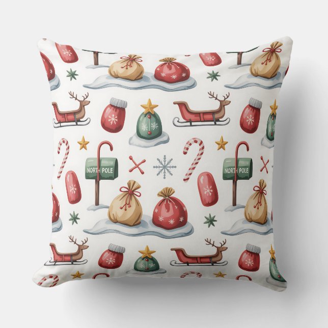 Cojín Decorativo Elegante Navidades botánicos de invierno Pillow (Anverso)