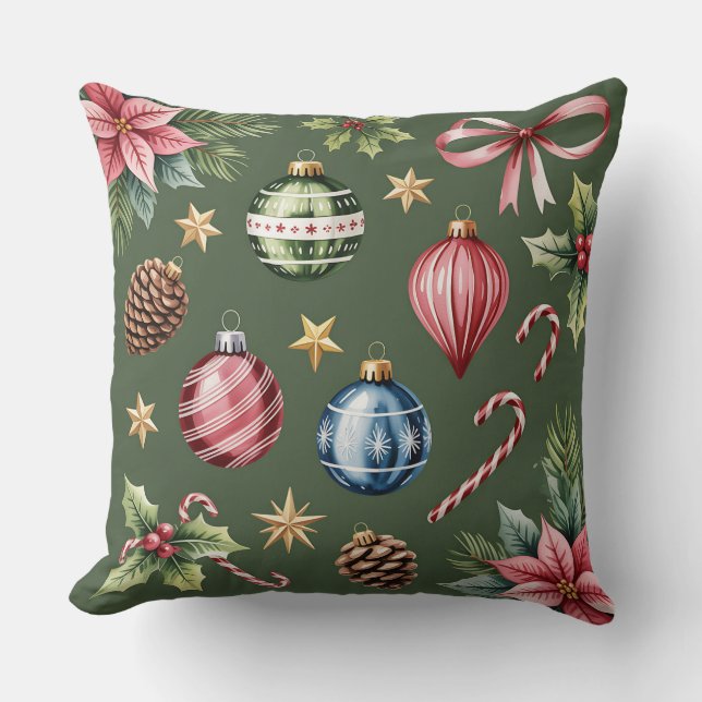 Cojín Decorativo Elegante Navidades botánicos de invierno Pillow (Anverso)