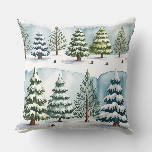 Cojín Decorativo Elegante Navidades botánicos de invierno Pillow (Anverso)