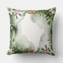 Elegante Navidades botánicos de invierno Pillow