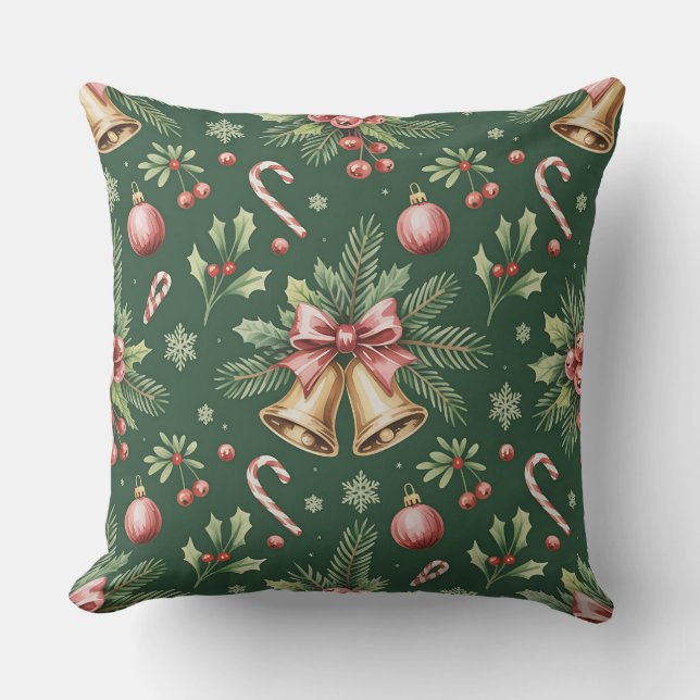Cojín Decorativo Elegante Navidades botánicos de invierno Pillow (Anverso)