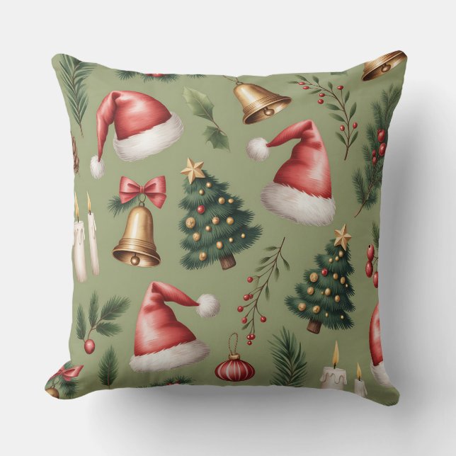 Cojín Decorativo Elegante Navidades botánicos de invierno Pillow (Anverso)