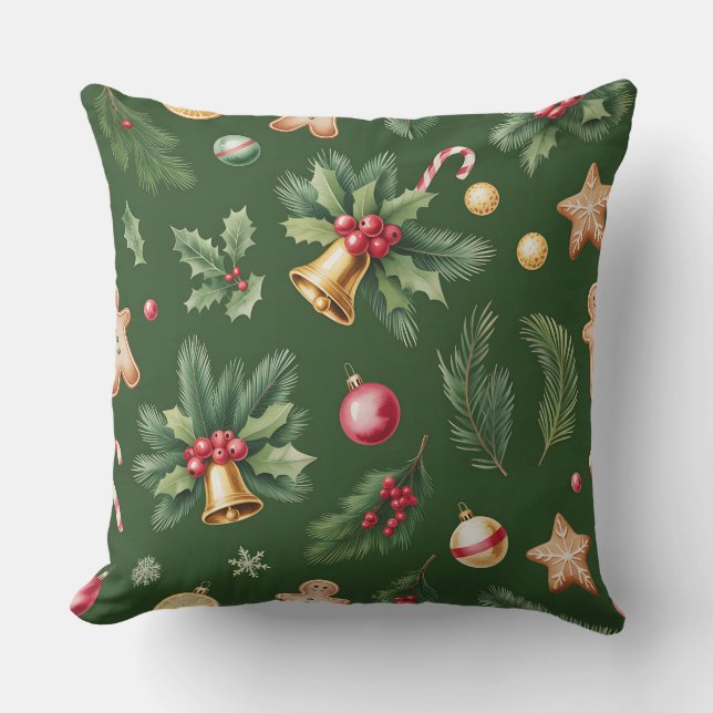 Cojín Decorativo Elegante Navidades botánicos de invierno Pillow (Anverso)