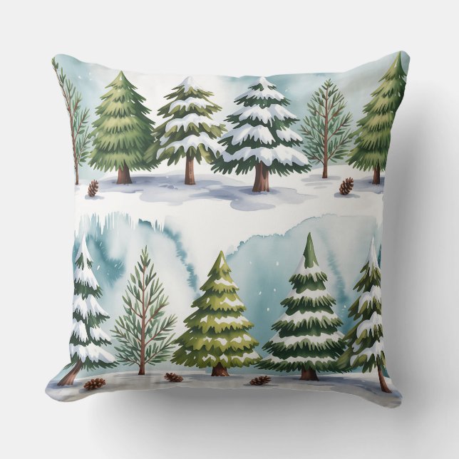 Cojín Decorativo Elegante Navidades botánicos de invierno Pillow (Anverso)