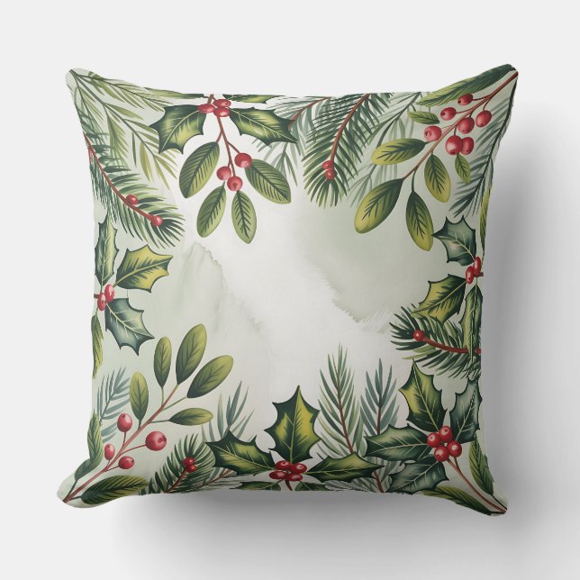 Cojín Decorativo Elegante Navidades botánicos de invierno Pillow (Anverso)